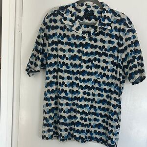 Ted Baker London Blue and Black Casual Button Down Shirt